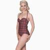 Banned - Wild plains tartan Badeanzug - Rot Product image